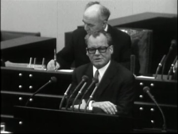 Fotoausschnitt aus dem reform-politischen Teil von Brandts Regierungserklärung 1961.