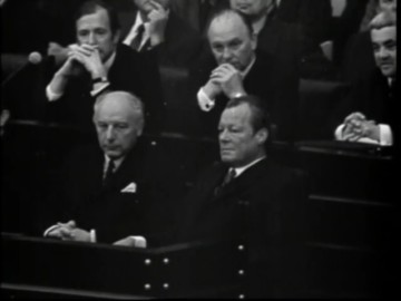 Fotoausschnitt aus der vom 2. Mai 1972 zum Misstrauensantrag im Bundestag gegen Willy Brandt.